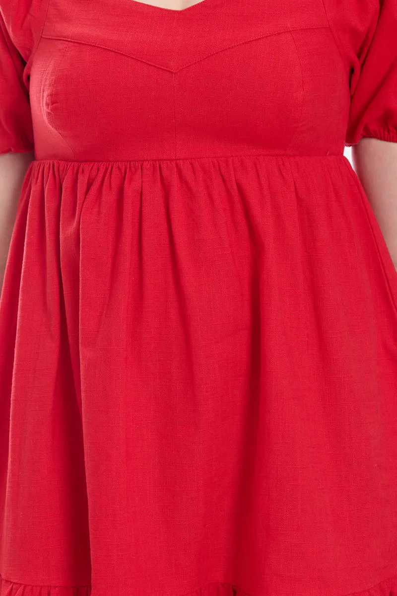 Sakura|100% Cotton Sweetheart Mini Dress