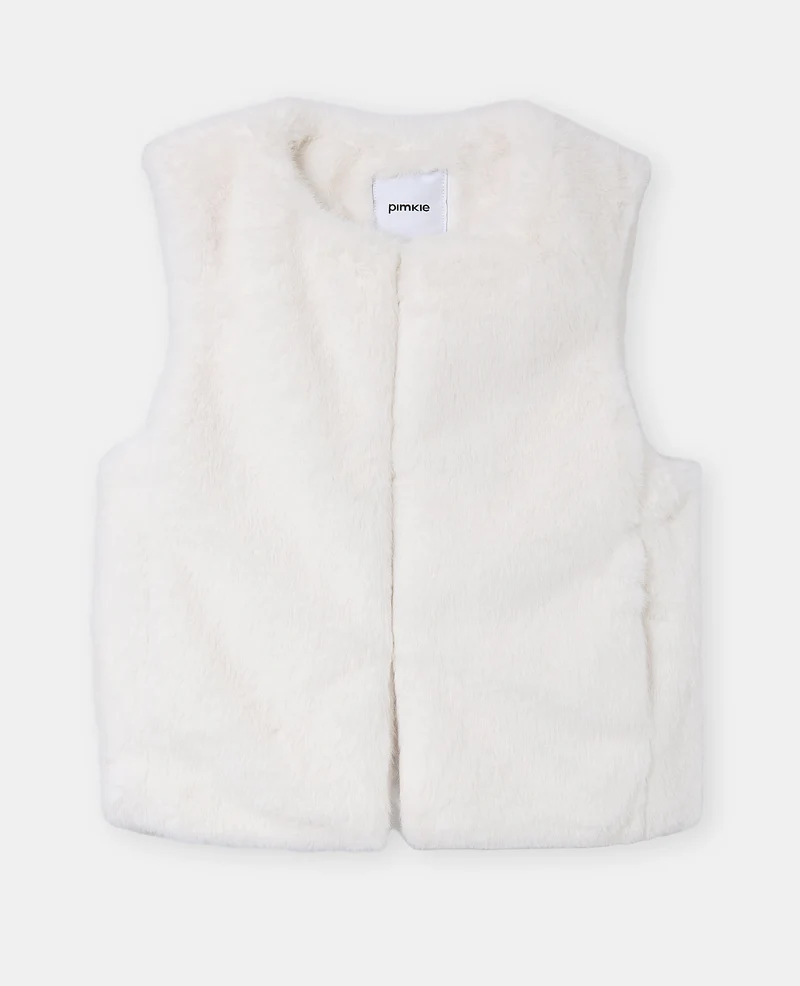 Blouson sans manches en fausse fourrure