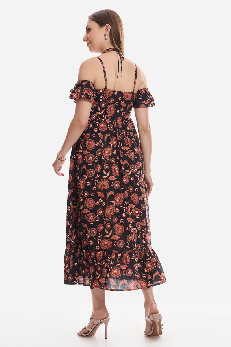 Davi|100% Viscose Strappy Dress