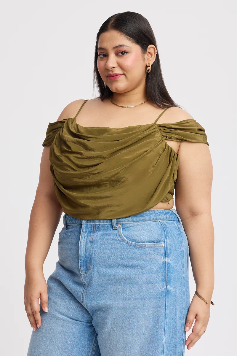 Youdroni Top|Viscose Drapped Crop Top