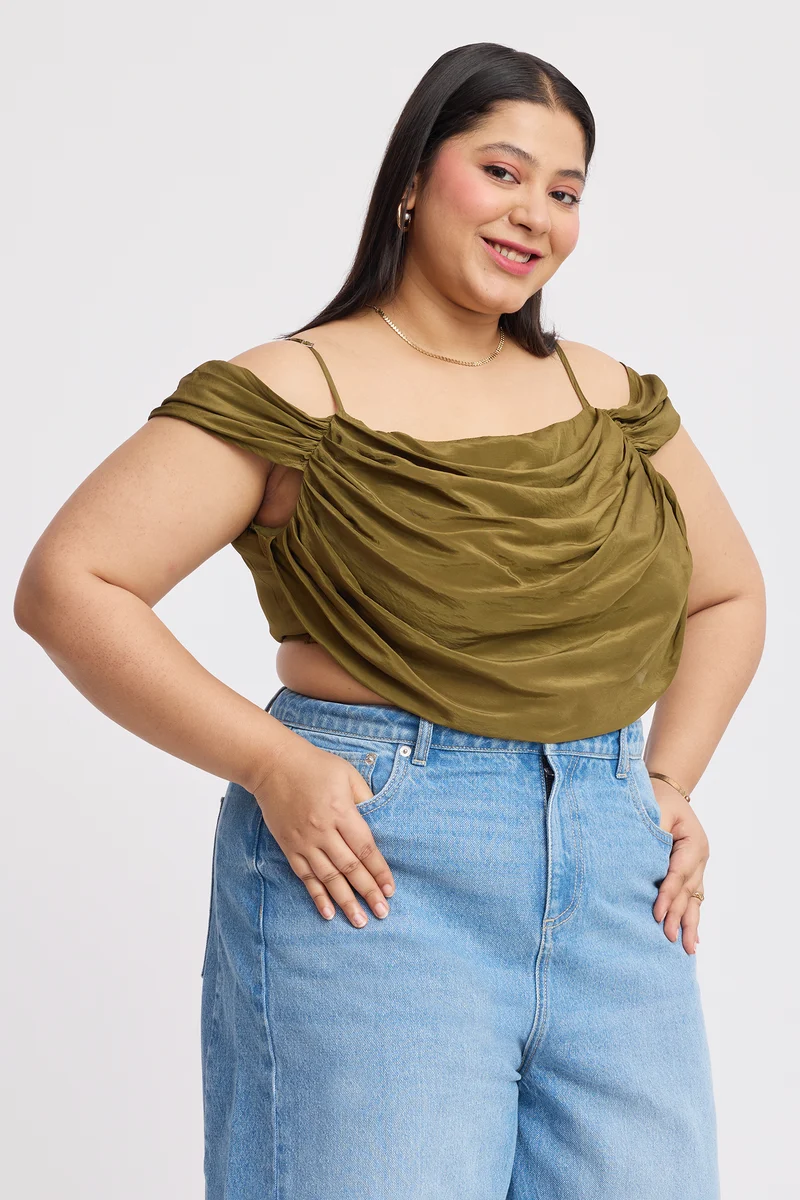 Youdroni Top|Viscose Drapped Crop Top