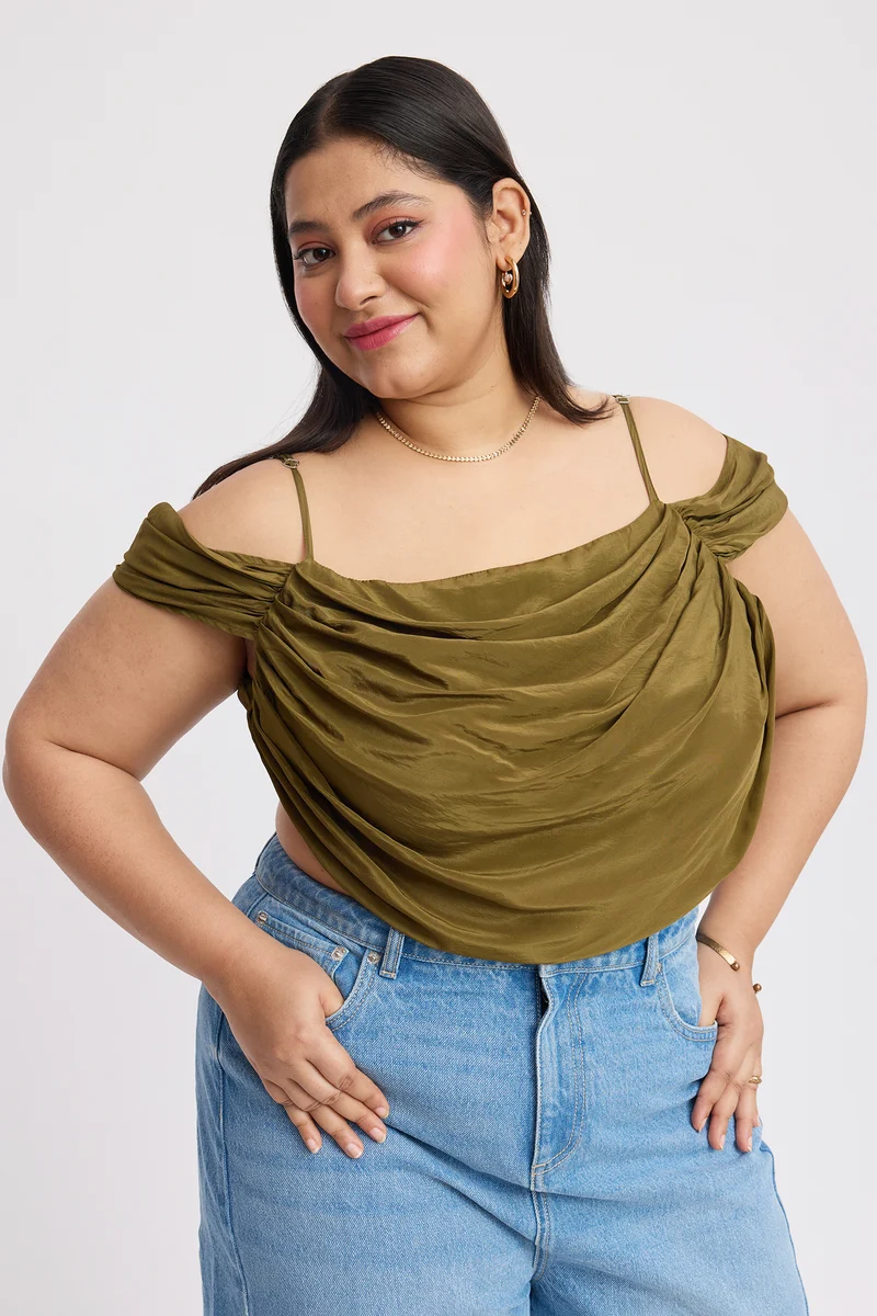 Youdroni Top|Viscose Drapped Crop Top