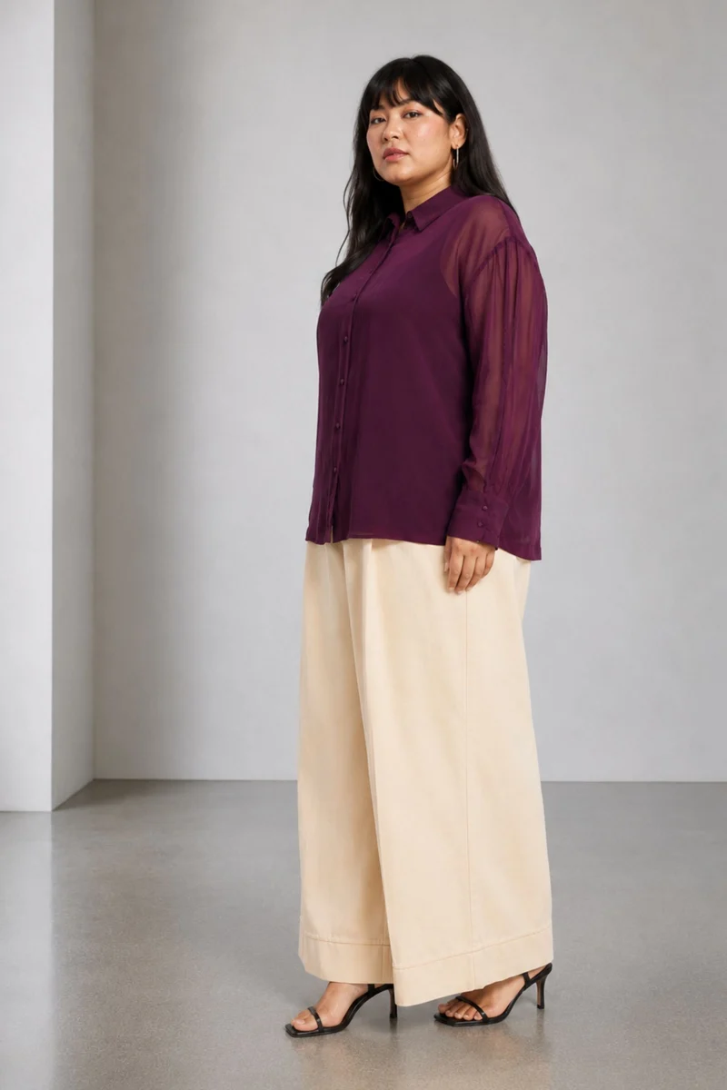 Zerdan|Viscose Collared Relaxed Fit Shirt