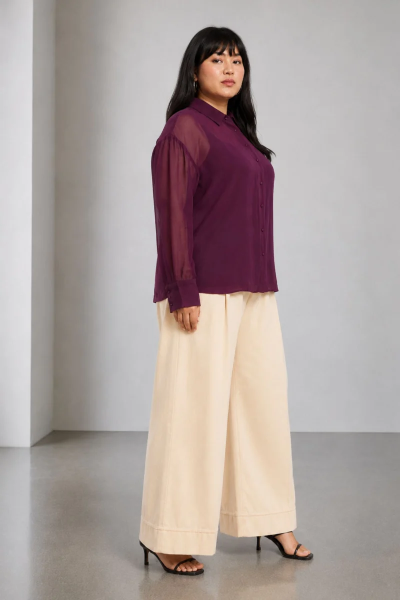 Zerdan|Viscose Collared Relaxed Fit Shirt