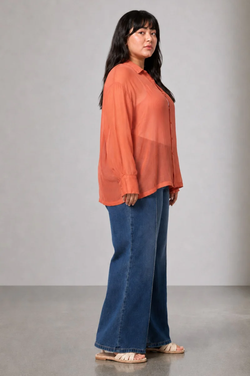Zhiwa|Viscose Collared Relaxed Fit Shirt