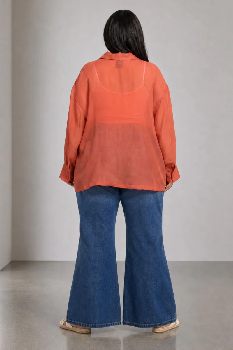 Zhiwa|Viscose Collared Relaxed Fit Shirt