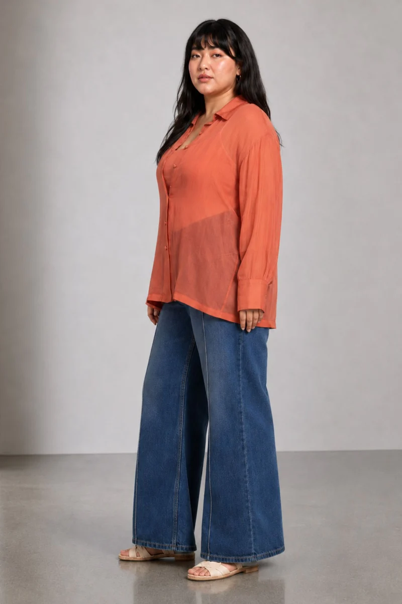Zhiwa|Viscose Collared Relaxed Fit Shirt