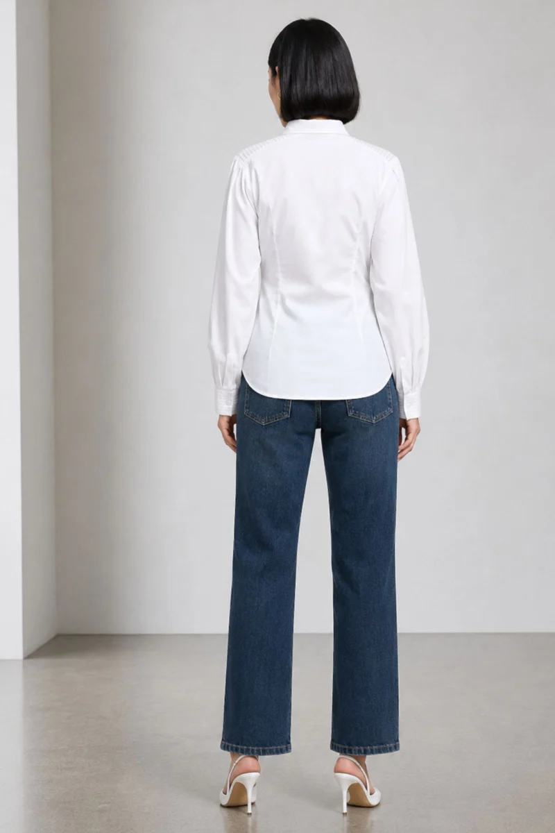 Cantue|100% Cotton Cinched Waist Shirt
