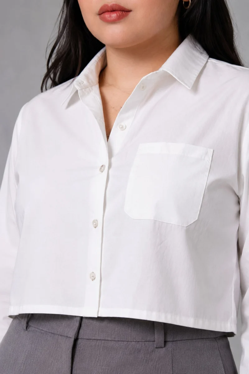 Whitney Top|100% Cotton Crop Shirt