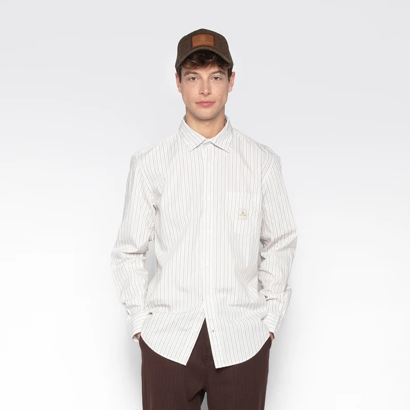 Chemise manches longues en coton à rayures Charles SBPLAY