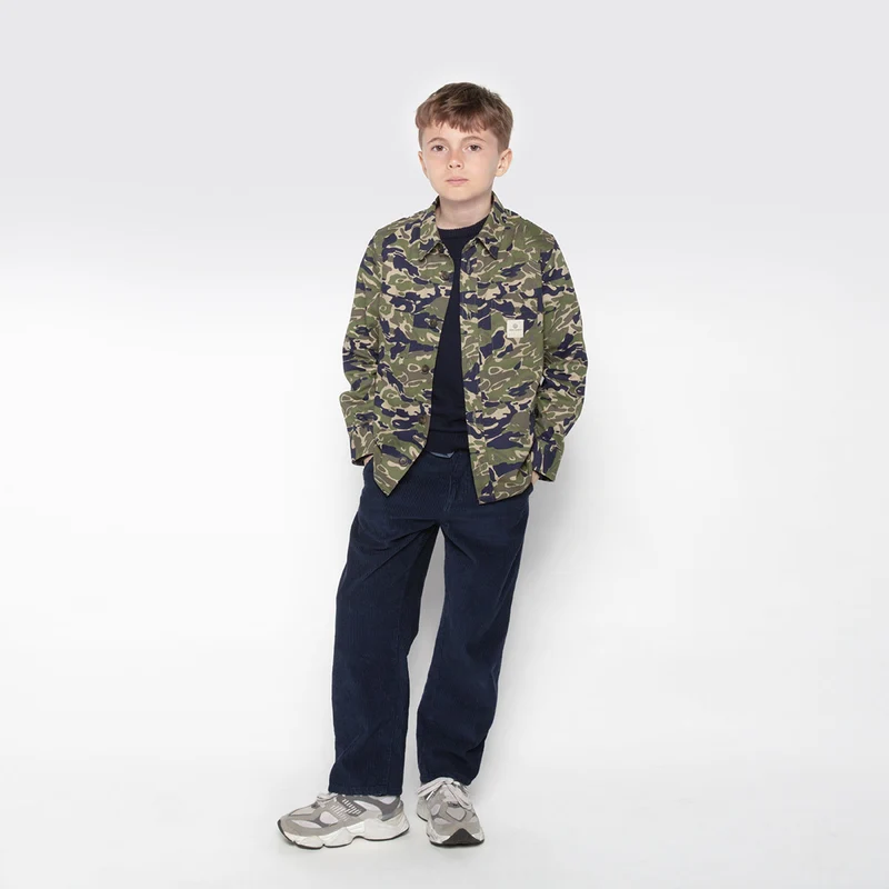 Surchemise garçon manches longues en coton motif camouflage Clovis