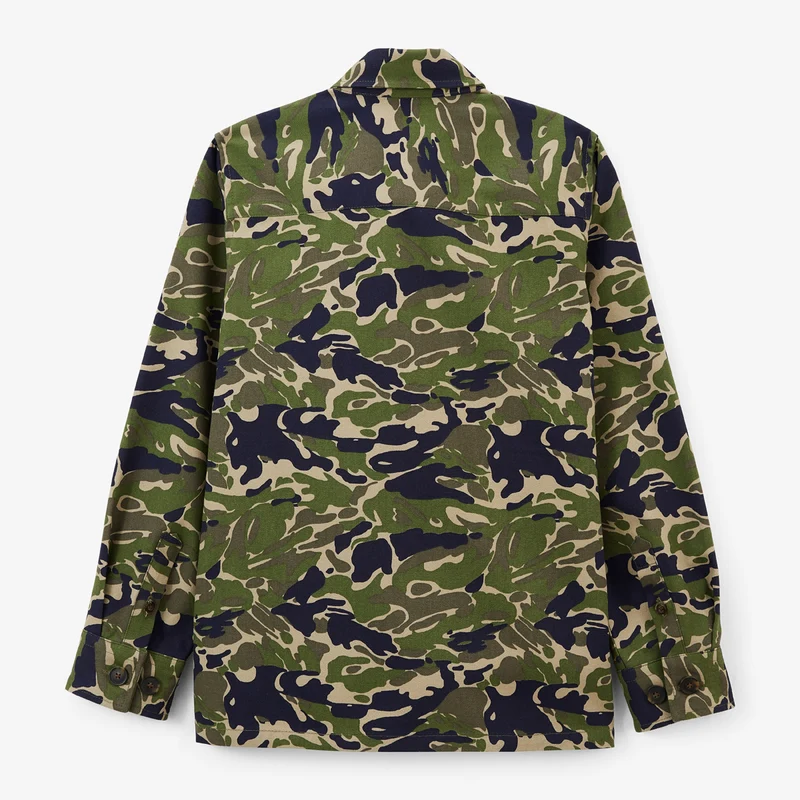 Surchemise garçon manches longues en coton motif camouflage Clovis