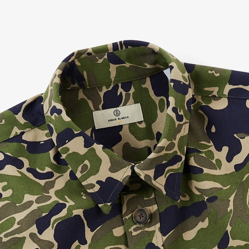 Surchemise garçon manches longues en coton motif camouflage Clovis