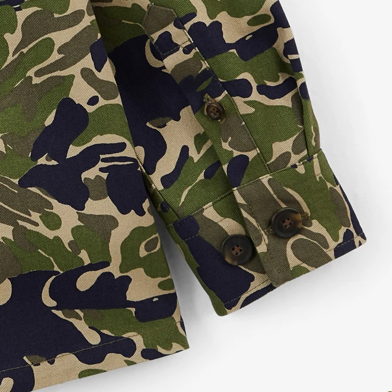 Surchemise garçon manches longues en coton motif camouflage Clovis