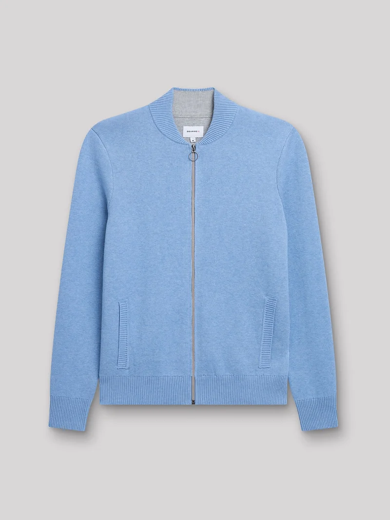 Cardigan zippé en coton cachemire