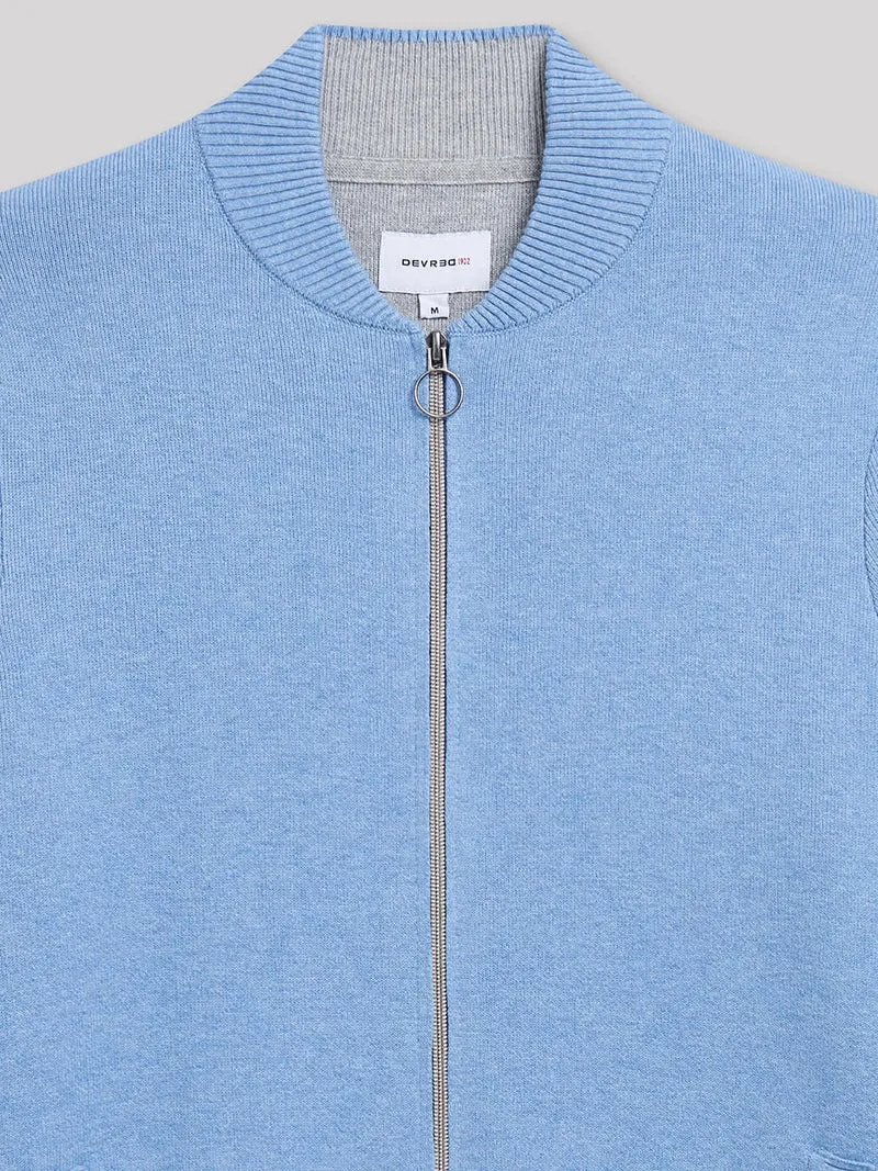 Cardigan zippé en coton cachemire