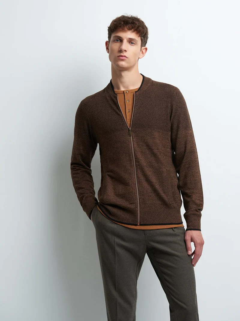 Cardigan col teddy en viscose certifiée