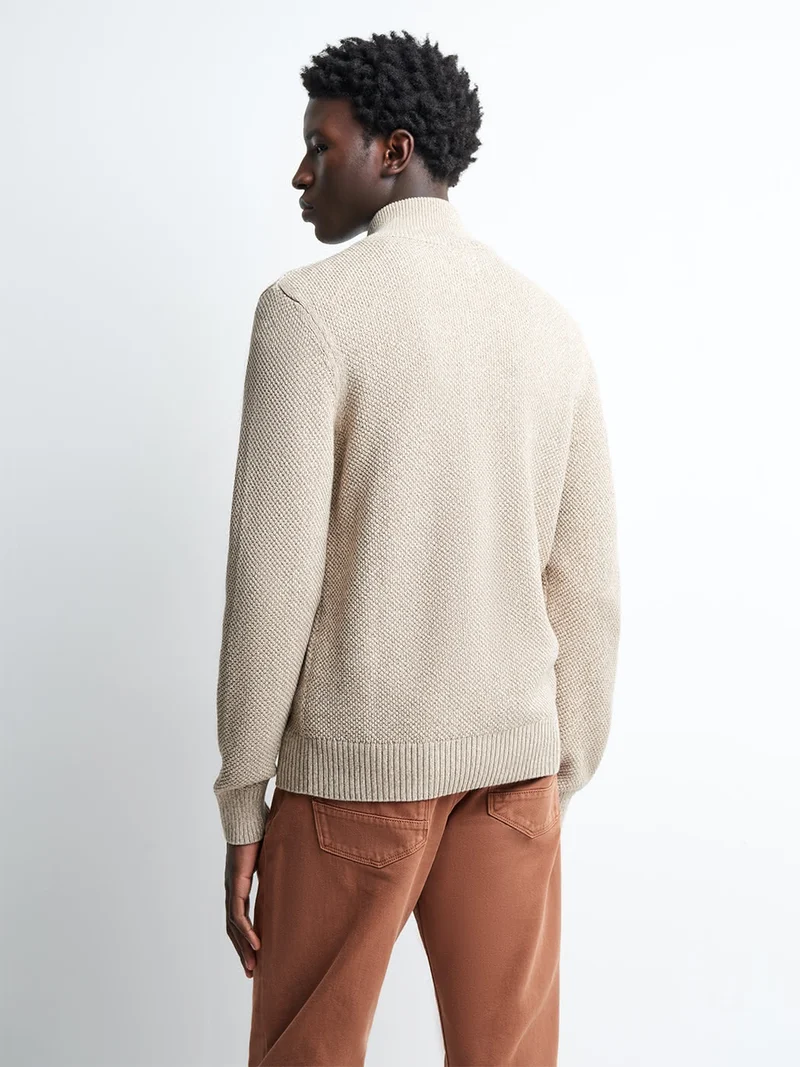 Cardigan col montant en coton