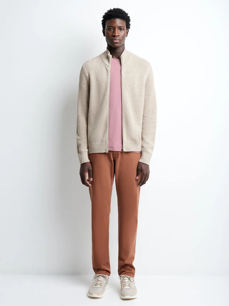 Cardigan col montant en coton