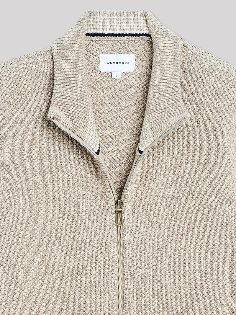 Cardigan col montant en coton