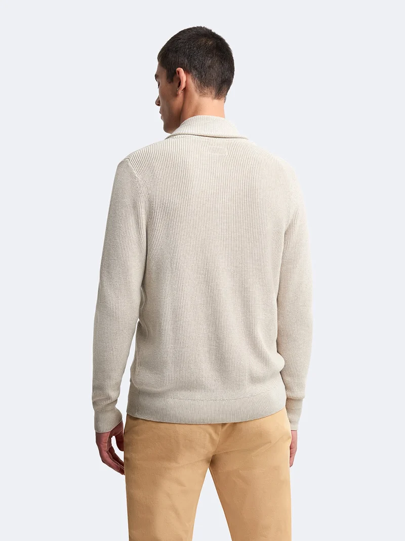 Cardigan col châle en coton