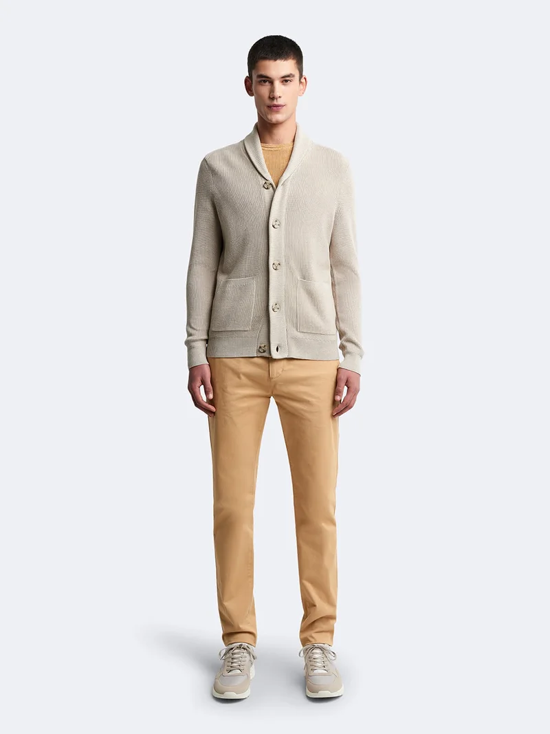 Cardigan col châle en coton