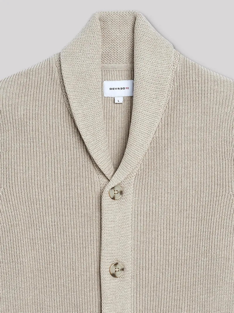 Cardigan col châle en coton