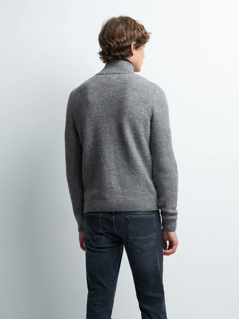 Cardigan col montant
