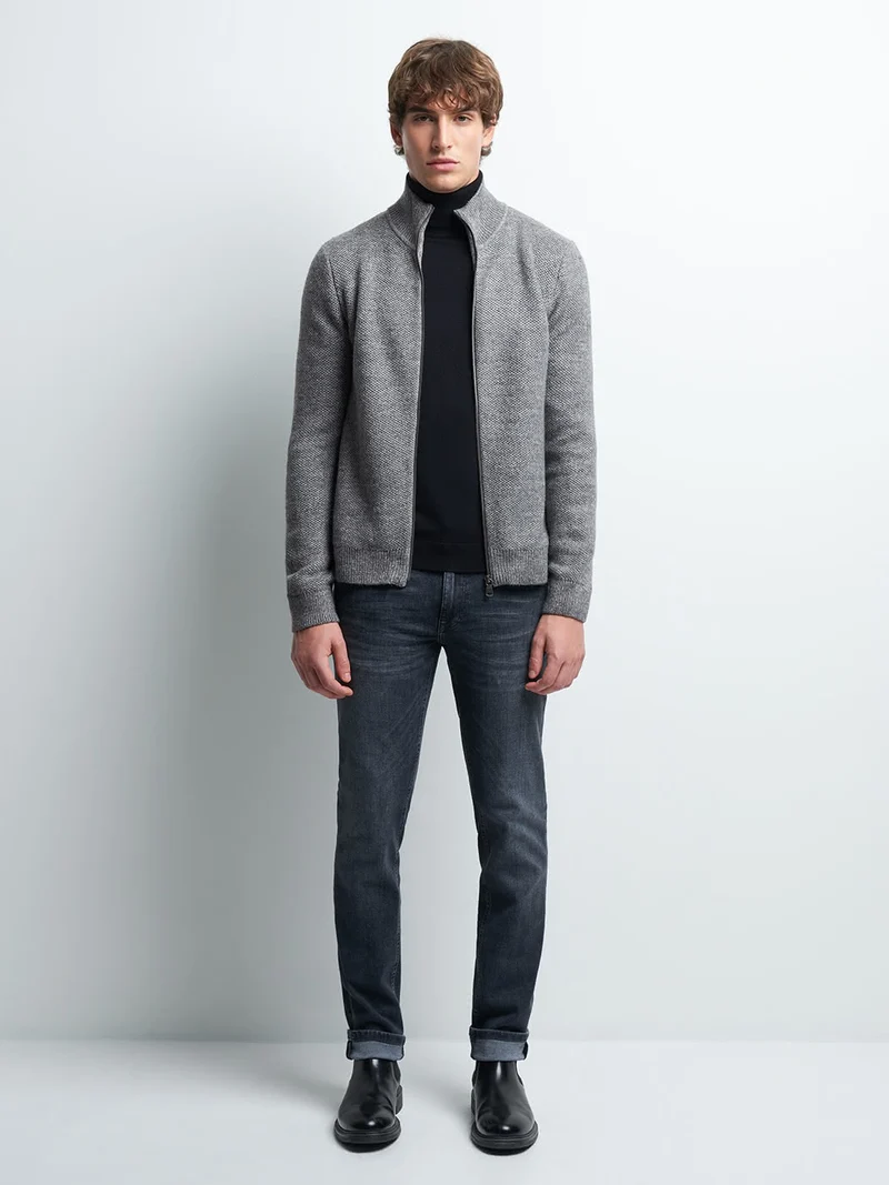 Cardigan col montant