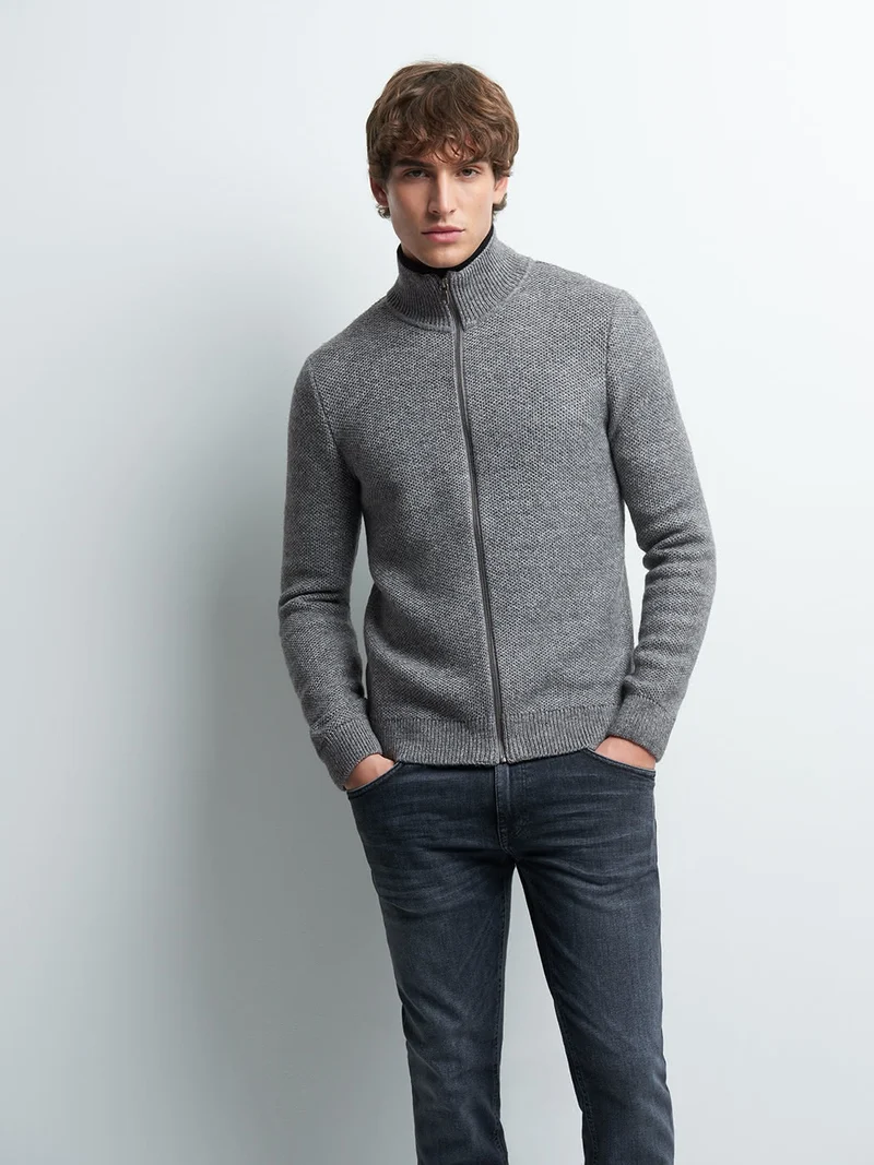 Cardigan col montant