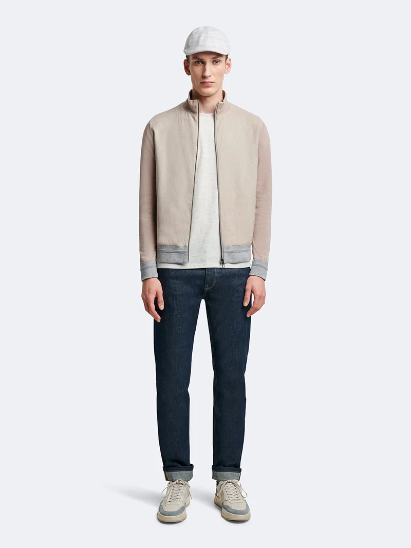 Cardigan col montant en coton