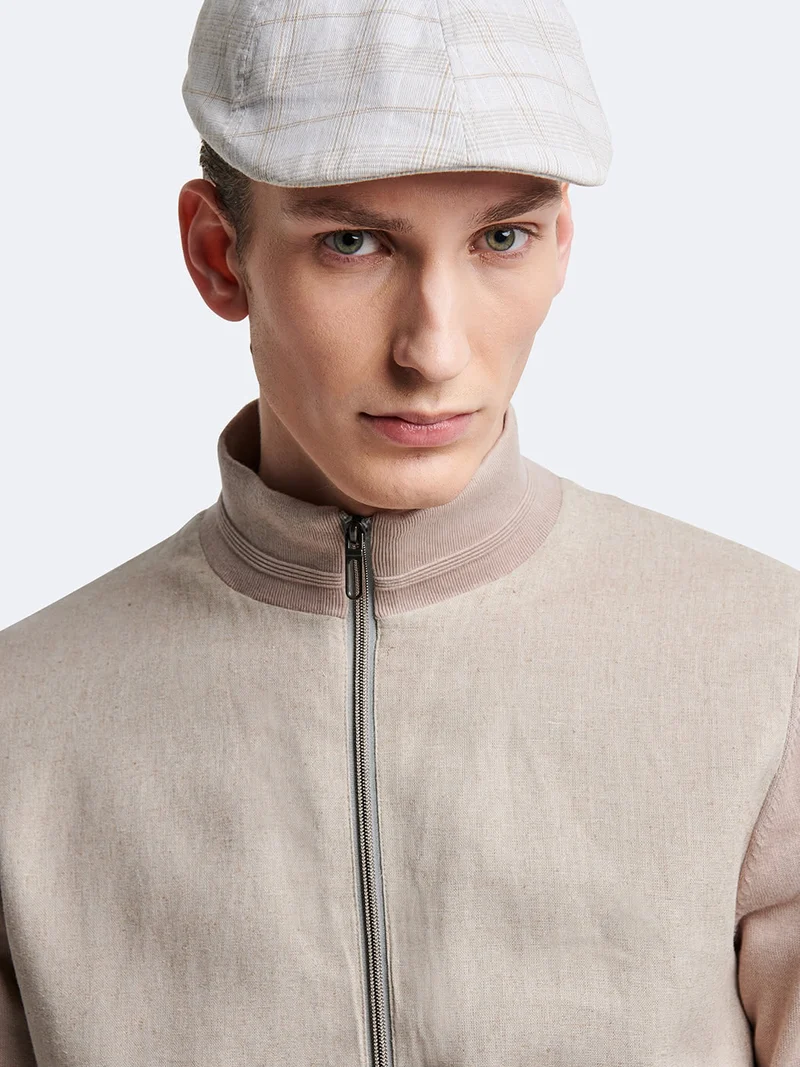 Cardigan col montant en coton
