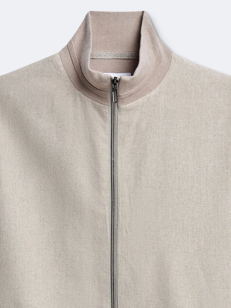 Cardigan col montant en coton