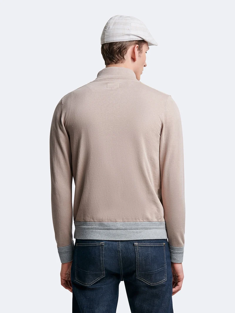 Cardigan col montant en coton