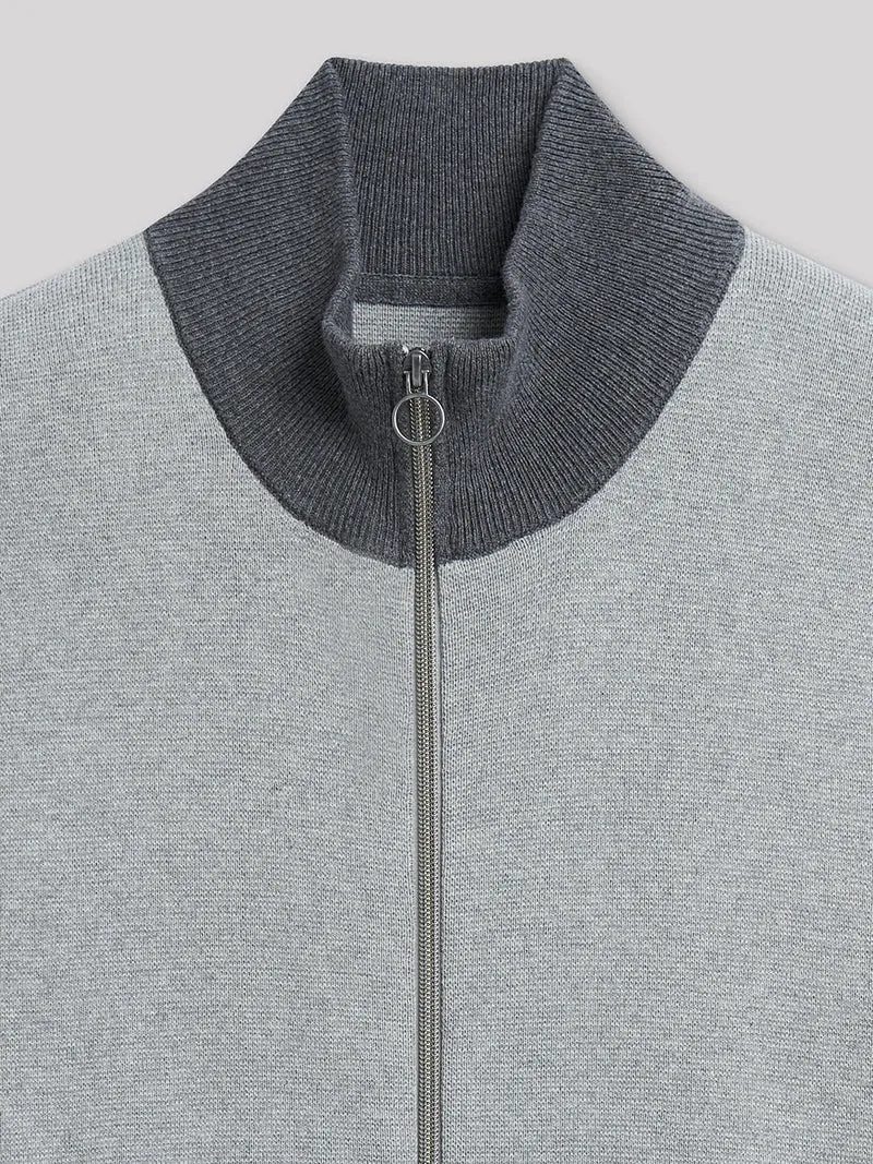 Cardigan zippé en coton cachemire