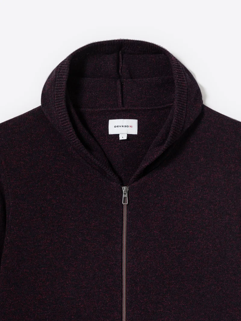 Cardigan à capuche en laine mélangée