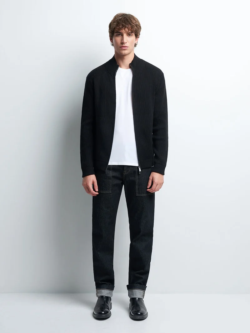 Cardigan col montant