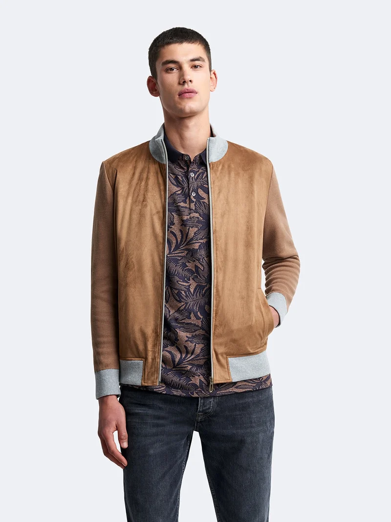 Cardigan col montant en coton