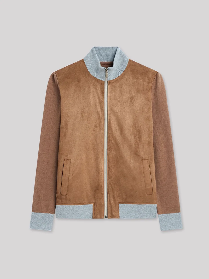 Cardigan col montant en coton