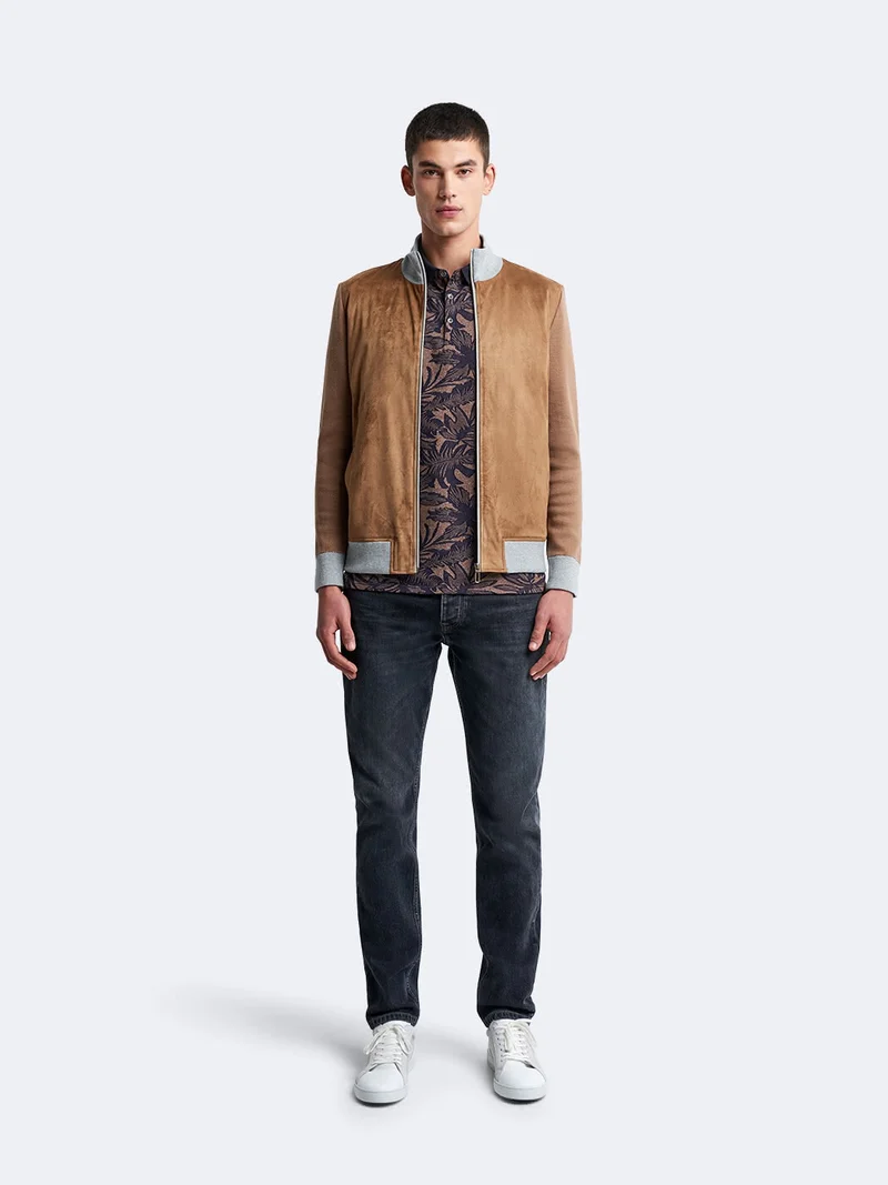 Cardigan col montant en coton