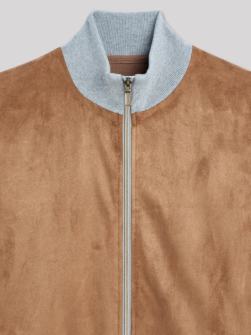Cardigan col montant en coton