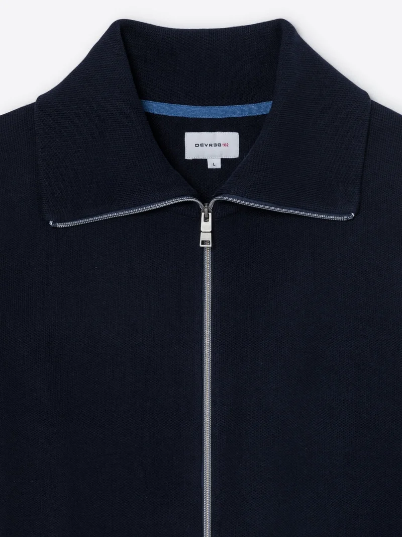 Cardigan zippé en coton bio