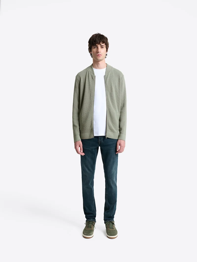 Cardigan en coton à col teddy