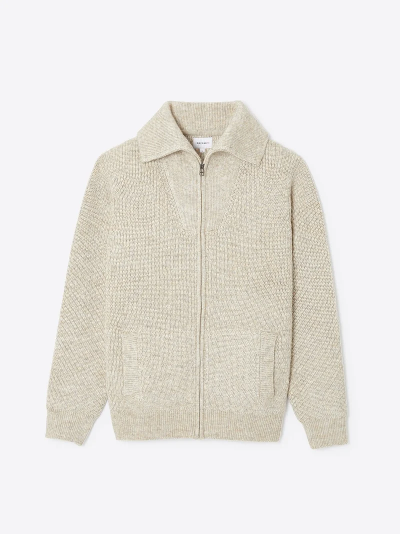 Gilet col camionneur chiné