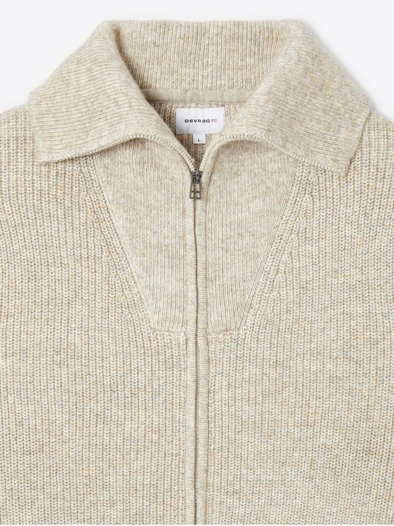 Gilet col camionneur chiné