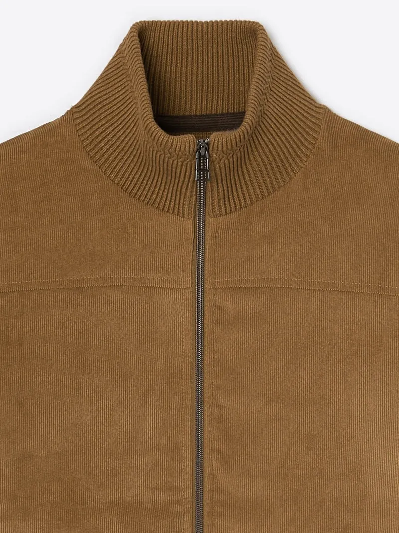 Gilet bi-matière col montant
