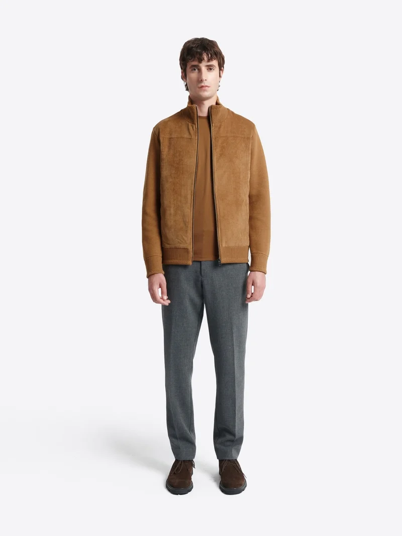 Gilet bi-matière col montant