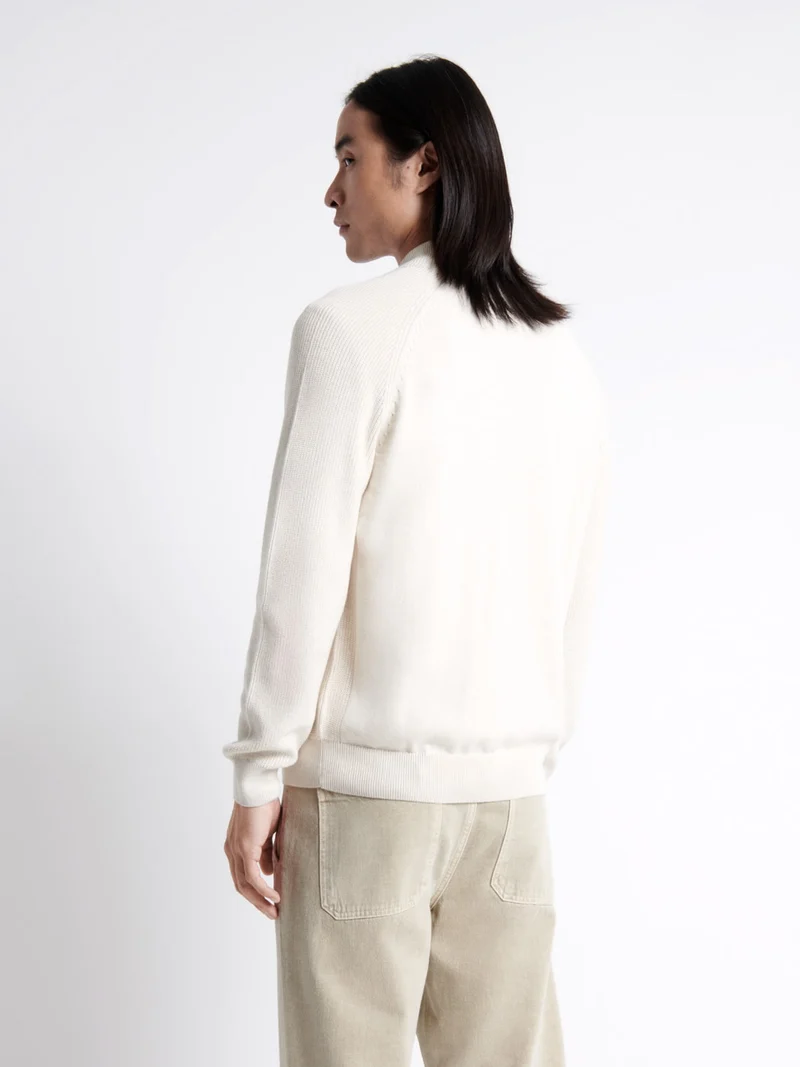 Cardigan col montant zippé 100% coton