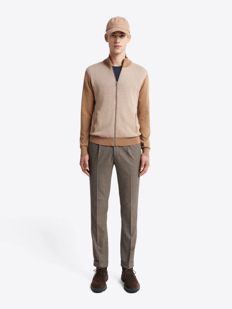 Cardigan à col montant coton-laine