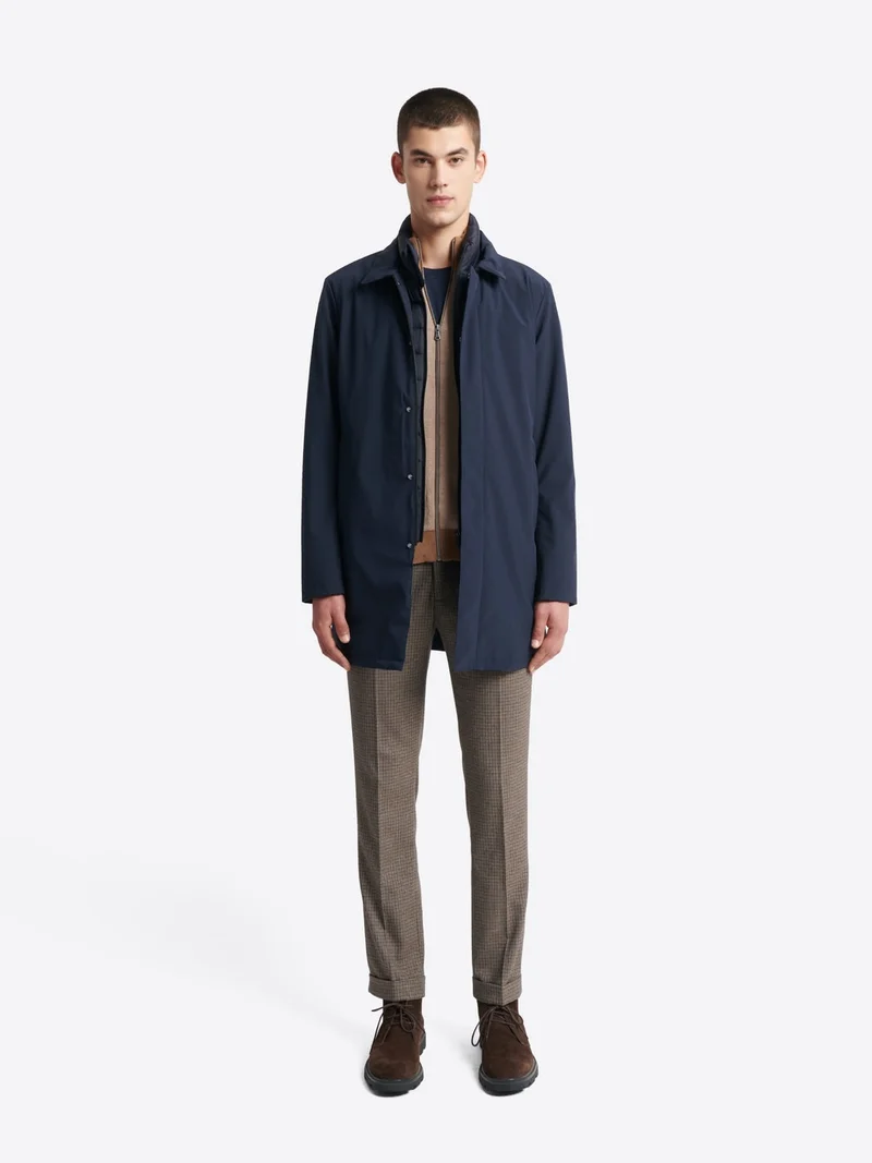 Cardigan à col montant coton-laine